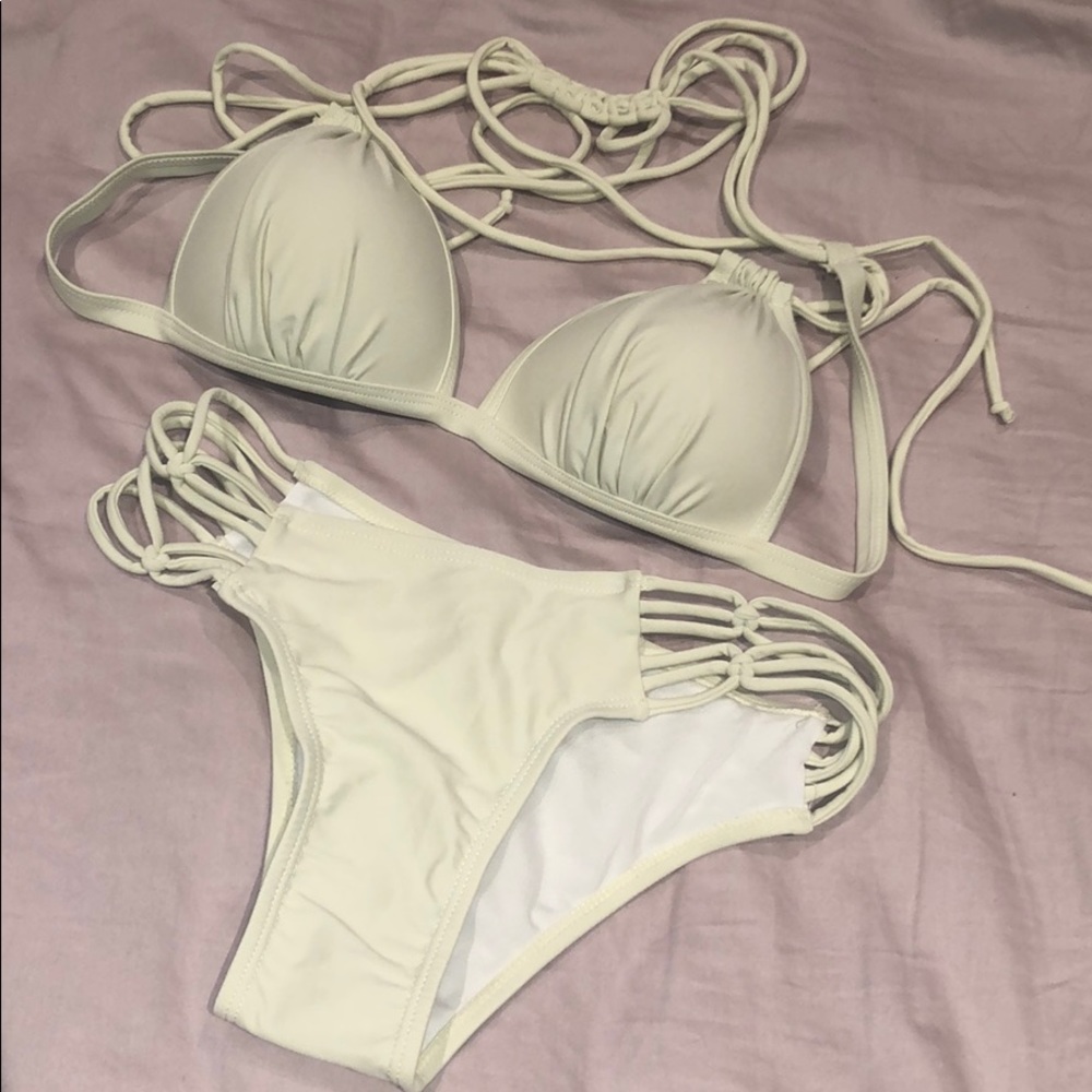 Off white strappy bikini